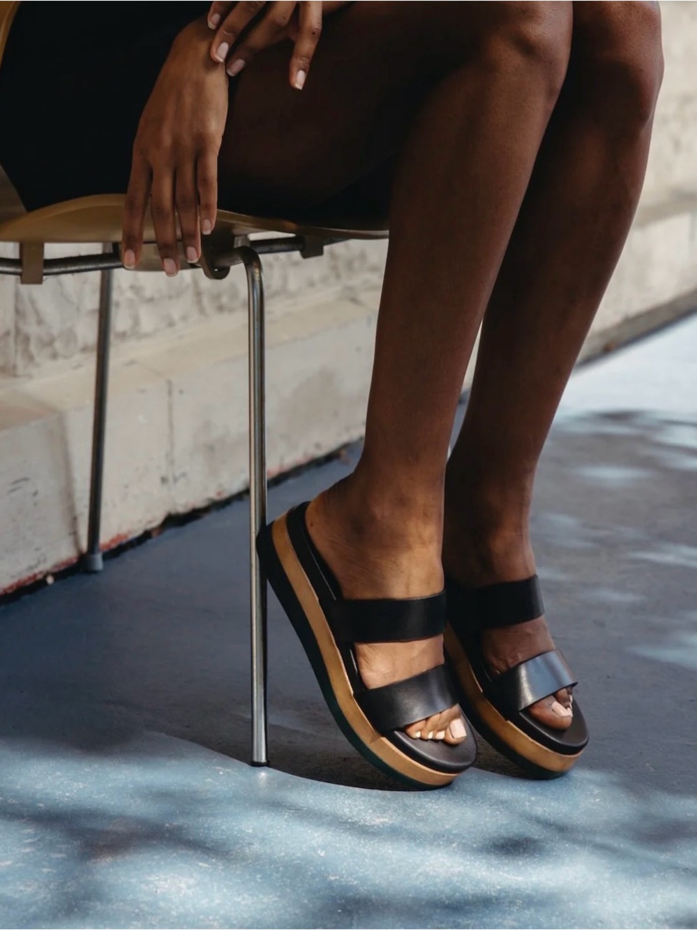 COCLICO Black Dawn Bas Leather platform slides size 36